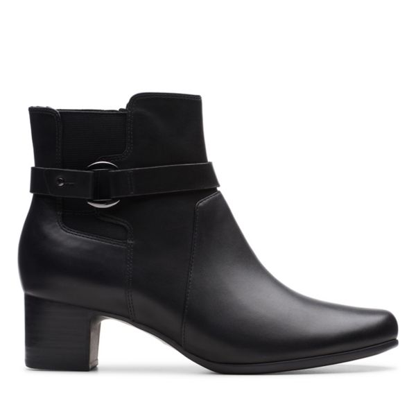 Clarks Womens Un Damson Mid Ankle Boots Black | UK-7026934